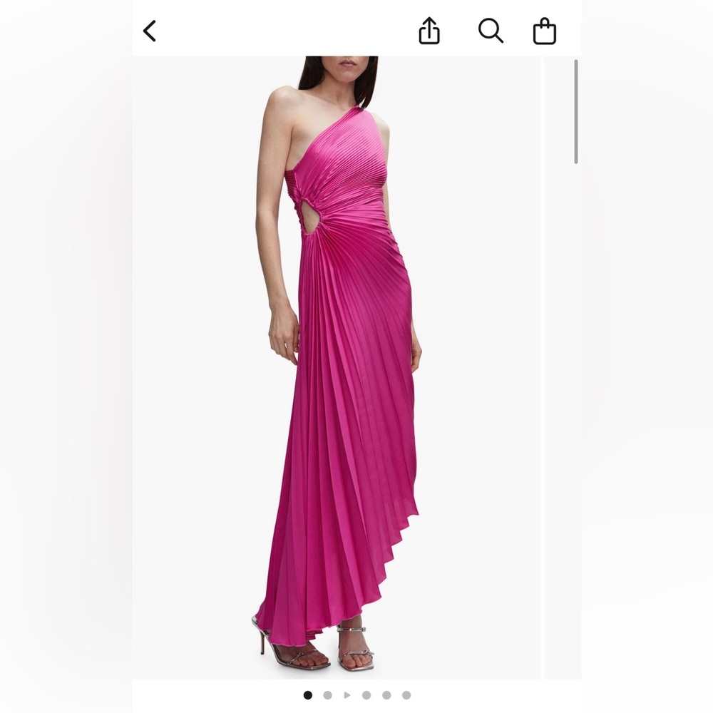 Mango cutout pleated asymmetric dress medium / 6